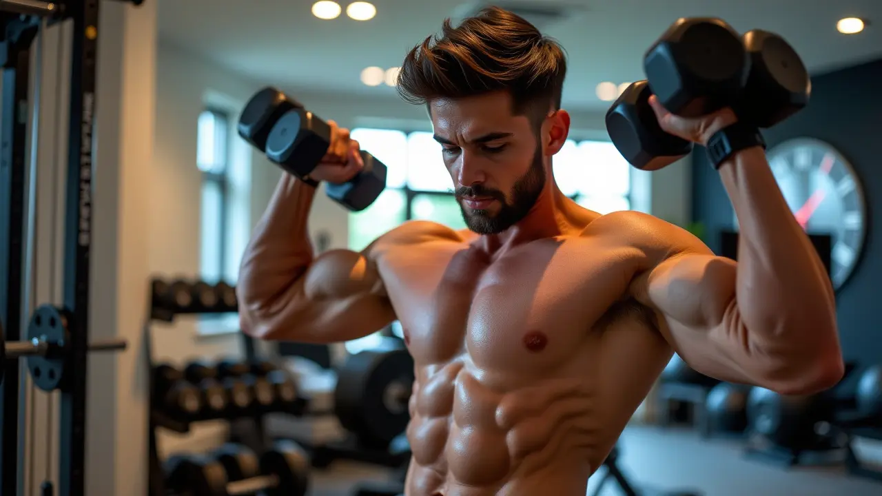 Trening bicepsów z hantlami w domu